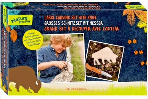 DIE SPIEGELBURG 17674 Großes Schnitzset mit Messer - Nature Zoom / Neu