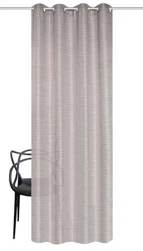 HOME WOHNIDEEN Vorhang GIUSEPPE, Ösen (1 St) - Fertiggardinen mit edler Natur-Optik, halbtransparent bis blickdicht für optimalen Sichtschutz. Maße: 245 x 140 cm, pflegeleicht und einfach aufzuhängen.