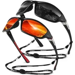 Polarisierte Sport Sonnenbrille Herren UV400 – Perfekt für Outdoor-Aktivitäten - Hochwertige Sport-Sonnenbrille für Herren mit polarisierenden Gläsern, die Blendungen reduzieren und echte Farben bewahren. Leichter, unzerbrechlicher Rahmen für höchsten Komfort und optimalen Schutz bei Outdoor-Sportarten.