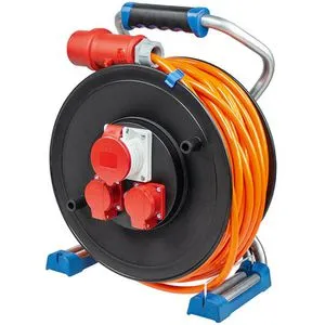 as-Schwabe Kabeltrommel 23664 Xperts CEE, 40m für Baustellen - Kabeltrommel für außen (IP44) mit 40m H07BQ-F 5G1,5 Kabel, extrem abriebfest und ideal für Baustellen gemäß BGI 608. Ergonomischer Handgriff und spritzwassergeschützt.