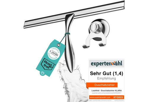 Extra breiter Duschabzieher 30,5cm aus Edelstahl von Laakfeld