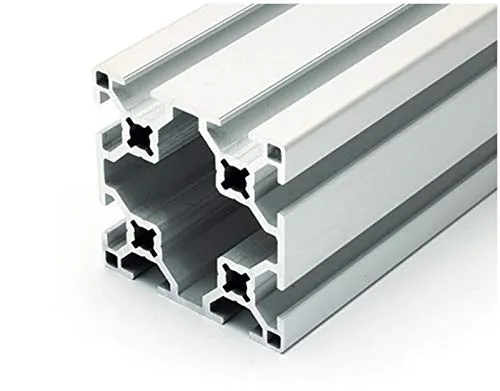 Aluminiumprofil 60x60L B-Typ Nut 8, silber eloxiert in grau von DOLD Mechatronik