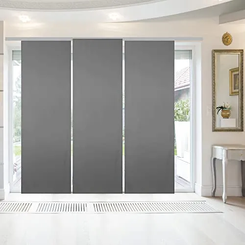 Bestgoodies Flächenvorhang mit Klettband, 60x245 cm in Anthrazit - Schiebevorhänge aus 100% Polyester, blickdicht und pflegeleicht. Einfacher Austausch dank eingenähtem Klettband für einen neuen Look in Sekunden!