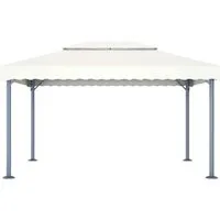 vidaXL Pavillon 400 x 300 cm Creme aus Aluminium - Eleganter Pavillon für Garten und Veranstaltungen, mit robustem Aluminiumrahmen und UV-beständigem Dach für optimalen Sonnenschutz.