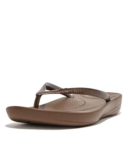 Fitflop Iqushion Ergonomic Flip-flops für Damen, Braun (Bronze 012) - Damen-Zehentrenner mit ergonomischem Design für optimalen Komfort und Unterstützung, ideal für den Sommer!