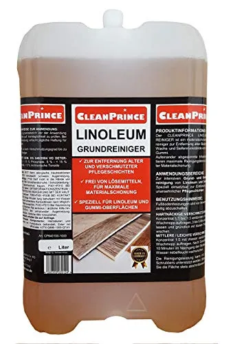 Linoleum Grundreiniger 10 Liter - Effektiver Vinyl Bodenreiniger für Hartböden - Ideal für Linoleum und Gummi-Oberflächen, entfernt mühelos alte Pflegeschichten und sorgt für eine gründliche Reinigung, ohne aggressive Chemikalien.