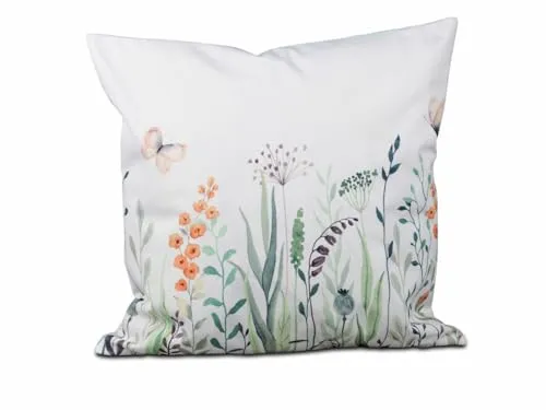 formano Kissen gefüllt 45 x 45 cm Verschiedene Motive wetterfest Gartendekoration Outdoor (Blumen 1)