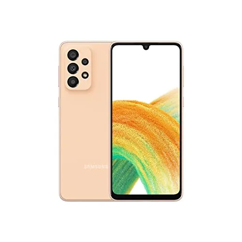 Samsung Galaxy A33 5G 128GB Awesome Peach - Leistungsstarkes Smartphone - Handys ohne Vertrag mit 5G-Technologie, 48 MP Quad-Kamera und 128 GB Speicher – ideal für flüssiges Gaming und Streaming.