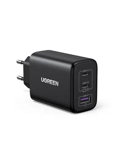 UGREEN USB C Ladegerät 65W – 3-Port Schnellladegerät für MacBook, iPhone & Galaxy