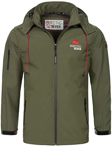 Arctic Seven Herren Softshell Jacke AS-087 - Atmungsaktive Outdoorjacke - Funktionsjacke mit Dry Tex - 3000 Protect für optimalen Wind- und Wetterschutz, Fleece Innenfutter für hohen Tragekomfort und perfekte Isolierung bei Outdoor-Aktivitäten.