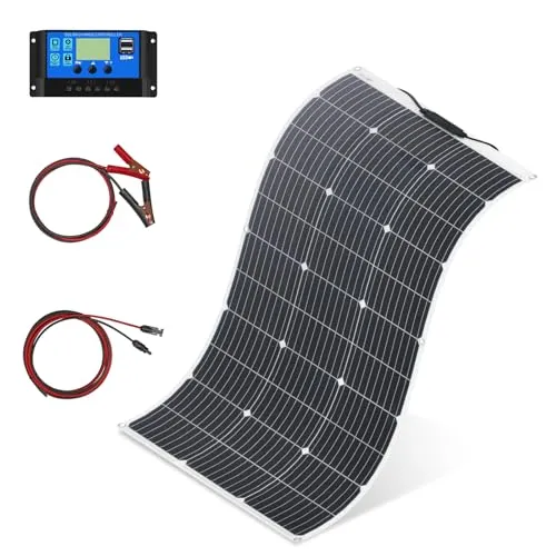 100W Flexibles Solarpanel Kit Biegsames Solarmodul 10A Solar Laderegler für Wohnmobil, Auto, Camping,Boot