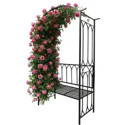 Rosenbogen Rosenspalier Rankgerüst Kletterhilfe für Ihren Garten - Stilvoller Rosenbogen aus robustem Eisen, ideal für Kletterpflanzen. Mit einer Höhe von 210 cm und einer Breite von 55 cm bietet er stabilen Halt und verleiht Ihrem Garten eine elegante Note.
