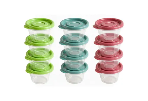 meberg Frischhaltedose Kleine Aufbewahrungsdosen 12er Set mit Deckel Kunststoff BPA frei 7cm, (bunt transparent modern, Spülmaschinengeeignet Vorratsdose Dose), für Lebensmittel Mikrowellengeeignet Gefriergeeignet