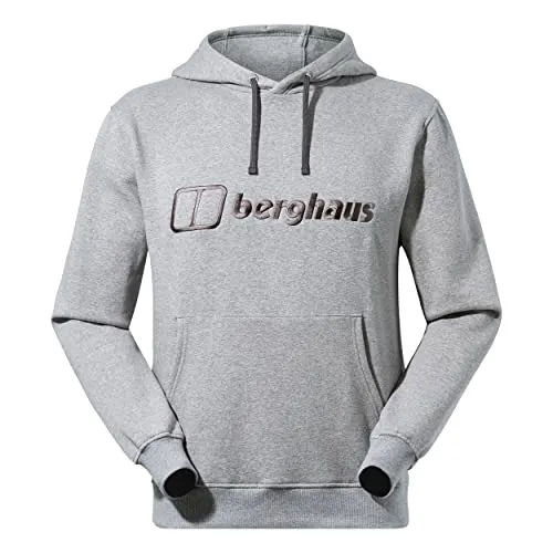 Berghaus Herren Logo Pullover Hoodie, zusätzliche Wärme, extra bequem, Grau, L