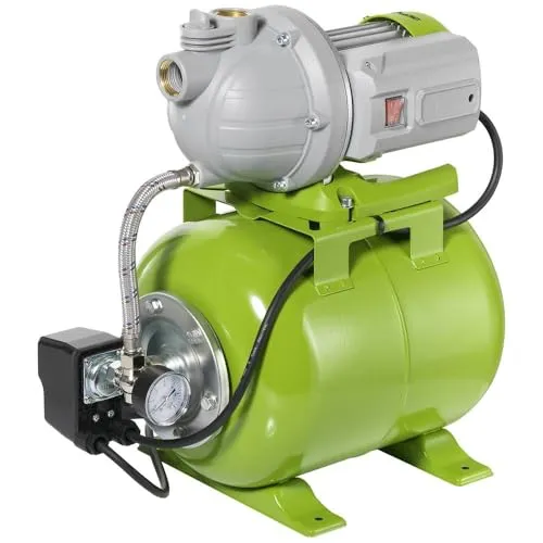 TOOLCRAFT TO-8992890 Hauswasserwerk 230 V/AC 4600 l/h - Wasserpumpen für automatische Hauswasserversorgung, ideal für Gartenbewässerung und Regenwassernutzung, geeignet für sauberes Süßwasser mit Feststoffgrößen bis 1 mm.