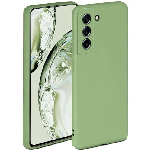 ONEFLOW Soft Case für Samsung Galaxy S21 FE 5G Hülle aus Silikon mit Kameraschutz, Silikonhülle mit erhöhtem Schutz fürs Display, Backcover Schutzhülle, weiche Handyhülle, Grün