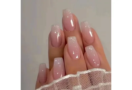 LuxusKollektion Kunstfingernägel 24 Nägel Aufkleben Kurze French Nails Rosa Ballerina Acryl Full Cover