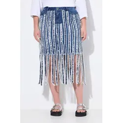 Angel of Style Jeansrock Jeansrock Slim Fit langen Fransen 5-Pocket blau 60