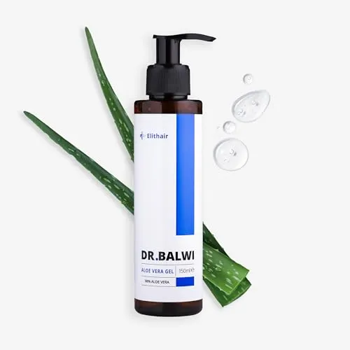 Dr. Balwi 98% Aloe Vera Gel für Haare & Kopfhaut - Kopfhautbehandlungen mit 98% reinem Aloe Vera für intensive Feuchtigkeit, stärkt Haarwurzeln und fördert gesundes Haarwachstum ohne Silikone und Parabene.