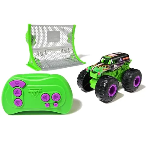 Monster Jam, Offizieller Grave Digger Ferngesteuerter Monstertruck im Maßstab 1:64, inklusive Rampe, RC Cars Kinderspielzeug für Jungen und Mädchen ab 4 Jahren