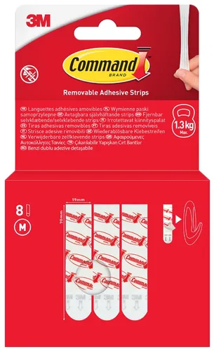3M Command Wiederablösbare Universal-Strips Größe: M 8 Stück