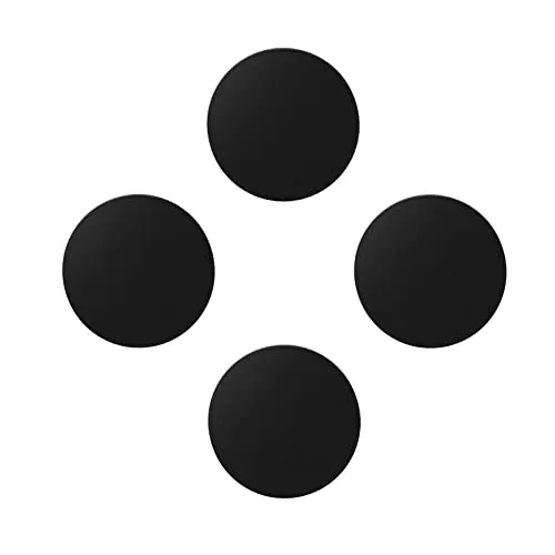 Juspota Metallplatte Handy, 4 Stück Metallplättchen mit Klebefolie für Kfz Magnet Handyhalterung, Metallplatten für Magnetische Handyhalter, Metall Platte für Magneten/Toni Figuren, 4 Runden Schwarz