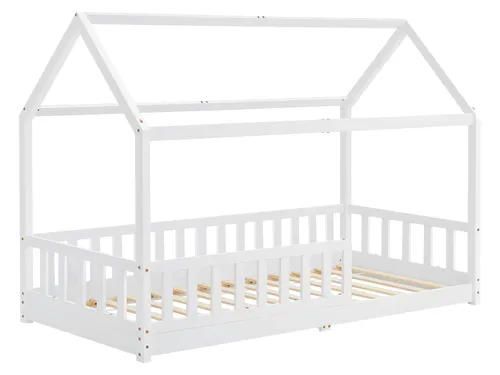 Juskys Kinderbett Marli 90 x 200 cm mit Rausfallschutz - Babybett aus massivem Kiefernholz mit sicherem Rausfallschutz, ideal für Kinder von 3 bis 10 Jahren; skandinavisches Design für individuelles Dekor und einfachen Aufbau.