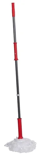 Dirt Devil Mikrofaser Mopp – 125 x ⌀ 7,5 cm – Leicht Auszuwringen – Rot/Grau