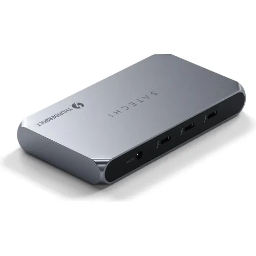 SATECHI Thunderbolt 4 Hub Slim Pro - USB-Hub mit 4 Thunderbolt 4-Anschlüssen, unterstützt 8K- und Dual 4K-Displays, ideal für MacBook Pro/Air und Windows-Laptops, inklusive 96W Aufladung.