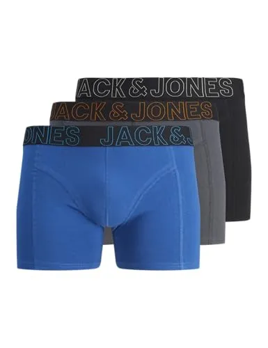 Jack & Jones Trunk (3-St) XL - Herrenunterhosen mit breitem Elastikbund und Markenschriftzug, angenehm weich und flexibel für höchsten Tragekomfort.