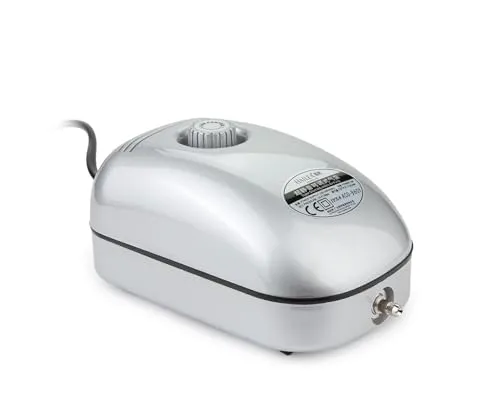 Hailea Regelbare Luftpumpe ACO9601 – 192 l/h, 1 4-mm-Ausgang, schwarz, 11x8x18 cm, 10-455-400