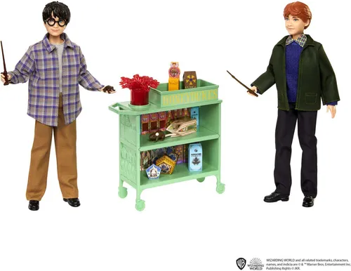 Mattel HND79 Harry und Ron im Hogwarts-Express-Set - Action- & Spielfiguren Spielsets, inklusive über 10 Zubehörteilen für fantasievolles Spielen im Harry Potter Universum.