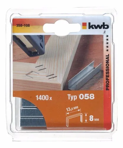 KWB Klammern, 13,0 mm breit Typ 058/358, Feindraht, Stahl, C-Spitze (1400 Stück)