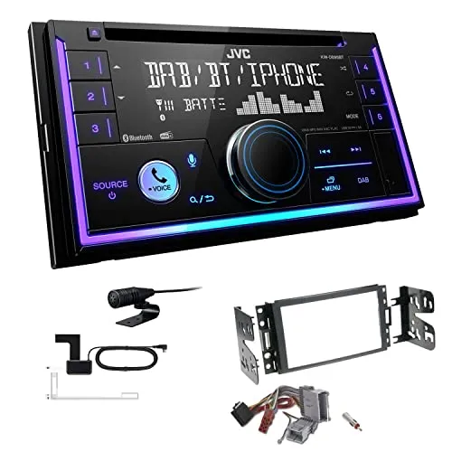 JVC KW-DB95BT 2-DIN Autoradio CD-Receiver Digitalradio DAB+ Bluetooth USB passend für GM Hummer H3 2005-2013 schwarz