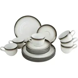 Seltmann Weiden Kaffeeservice Terra, 18-teilig - Elegantes 18-teiliges Keramik Kaffeeservice in Braun und Beige, ideal für stilvolle Kaffeerunden, mit einem Fassungsvermögen von 260 ml pro Tasse.