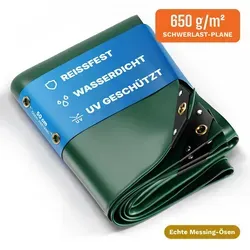 NEMAXX Premium Abdeckplane 300 x 500 cm - Wetterfeste Abdeckplane aus 650 g/m² PVC, reißfest und 100% wasserdicht mit stabilen Metallösen für einfache Befestigung. Ideal für Gartenmöbel, Pools und mehr.