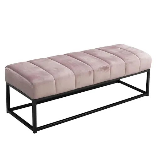 FineBuy Sitzbank Samt 108x40x40 cm in pink von FineBuy