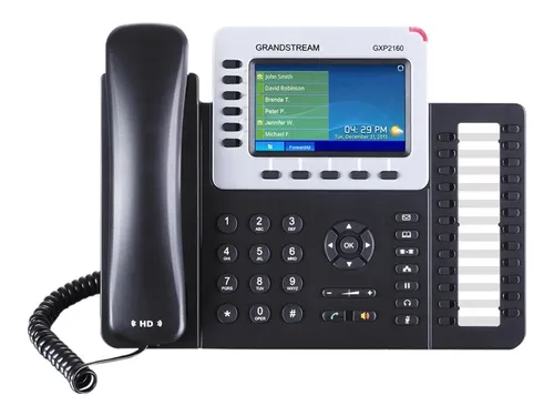 Grandstream Telefon GXP2160 - Schnurgebunden mit Bluetooth - Festnetztelefon mit 4,3 Zoll TFT-Farbdisplay, HD-Audio und integrierter Bluetooth-Funktionalität für flexible Nutzung und bis zu 6 SIP-Konten.