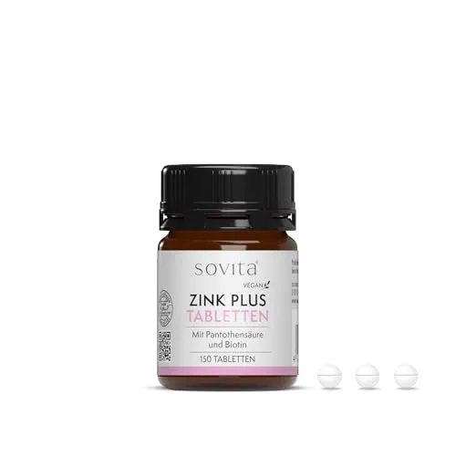 Zink Plus Tabletten | Mit Zink, Biotin & Pantothensäure für Haut, Haare, Nägel & Immunsystem | Unterstützt Energiestoffwechsel & mentale Leistung | Vegan | 1 Tablette täglich | 150 Tabletten