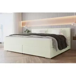 99rooms Phönix Familienbett Boxspringbett 240×200 cm Cordstoff POSO Creme - Modernes Boxspringbett mit eleganten Design und Taschenfederkern für höchsten Komfort. Ideal für gemeinsame Nächte mit der Familie. Einfache Selbstmontage garantiert.