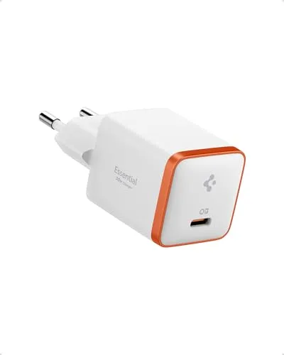 Spigen ArcStation Essential GaN 30W USB-C Ladegerät, PPS Schnellladegerät, PD 3.0 Power Charger Adapter für iPhone 17 16 15 14 Pro Max Air, Pixel 10 Pro Fold XL, Samsung Galaxy S25 Ultra, iPad - WeiÃŸ