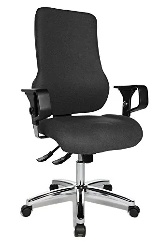 Topstar Bürostuhl Sitness 55, anthrazit - Bürostuhl mit Body-Balance-Tec-Gelenk für dreidimensionale Beweglichkeit. Ideal für lange Sitzzeiten mit stufenlos verstellbarer Rückenlehne und hoher Belastbarkeit bis 110 kg.