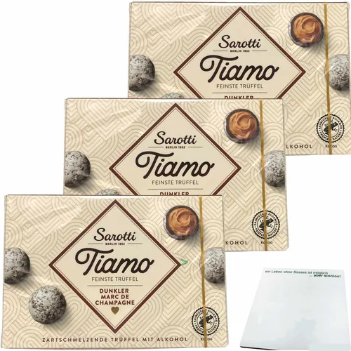 Sarotti Tiamo Trüffel Praline Dunkler Marc de Champagner 3x125g Packung usy
