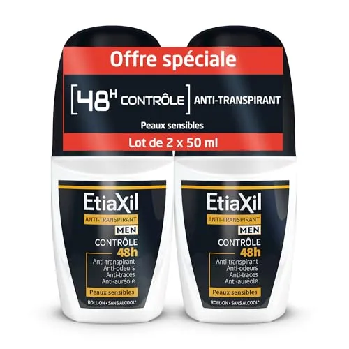 Cooper Etiaxil Deodorant für Herren, Antitranspirant, Kontrolle 48 Stunden, Roll-on, 2 x 50 ml