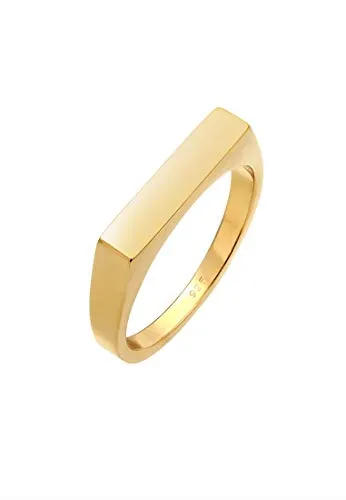 Elli Damen Siegelring Eckig Geo Design aus 925 Sterling Silber - Ringe in Bijouterie: Hochwertiger Damenring aus 925er Sterling Silber mit zeitlosem, trendigem Design – ideal als Geschenk für besondere Anlässe.