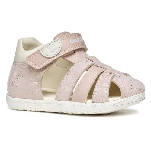 Geox Baby-Mädchen B MACCHIA Gir Sandal, Rose/Off White, 24 EU - Baby Sandalen für Mädchen, atmungsaktiv und mit Flexy System für optimale Flexibilität, ideal für kleine Entdeckerinnen.