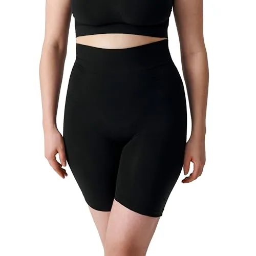 Snocks Shaping Shorts - Shapewear Damen figurformend mit mittlerer Kompression, hoher Bund, unsichtbar - Gr. M - Bauchweg Hose, Miederhose - Schwarz