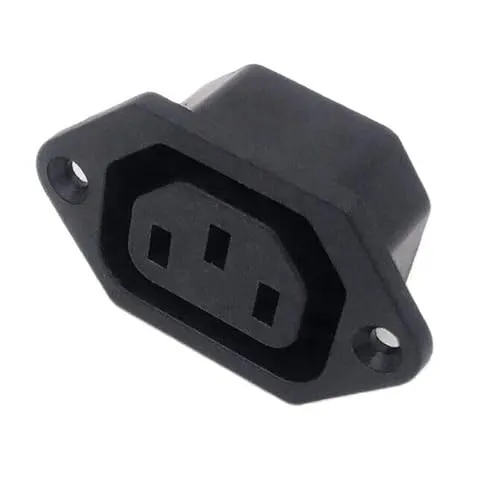 Kaltgeräte-Steckverbinder mit C14-Stecker, Belastbar bis 10A/250V, Schwarz