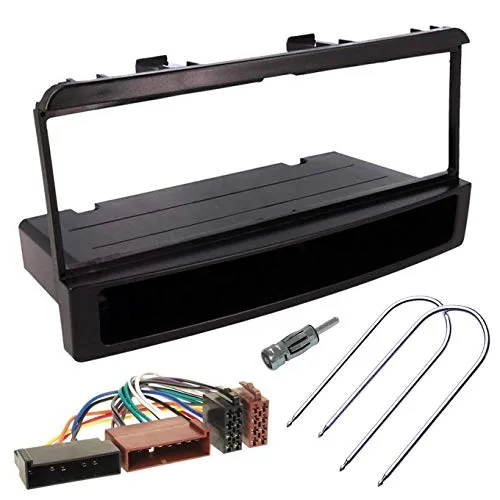 Sound-way 1 DIN Autoradio Radioblende RadioRahmen, ISO-Verbindungskabel, Antennenadapter, kompatibel mit Ford Focus, Fiesta, Mondeo, Escort, Transit