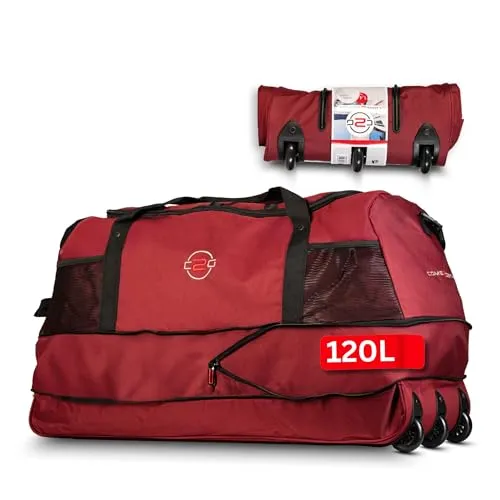 Große Reisetasche mit Rollen 120 L – Faltbare Sport- und Reisetasche XXL